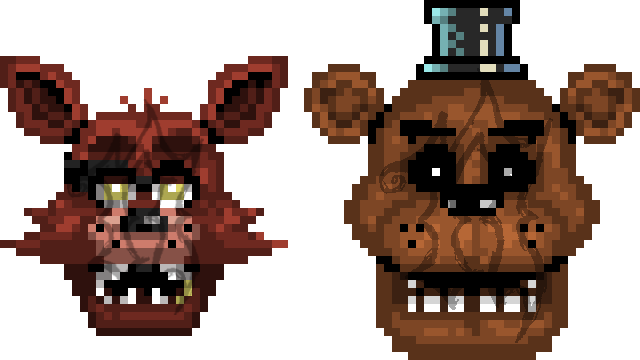 Pixel FNaF 4 Heads (Pay for Use) by Noxious-Croww -- Fur Affinity [dot] net