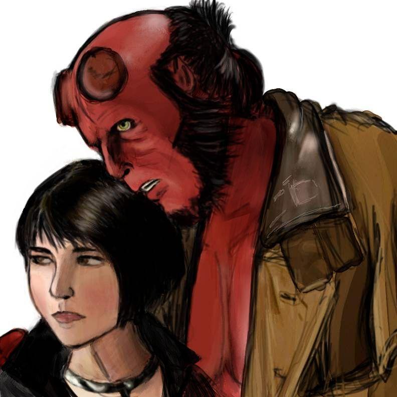 Hellboy x liz colored