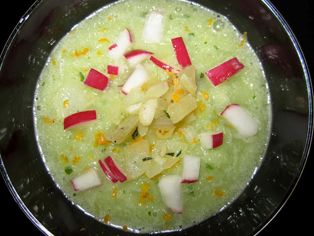 Cucumber Celery Gazpacho with Confit