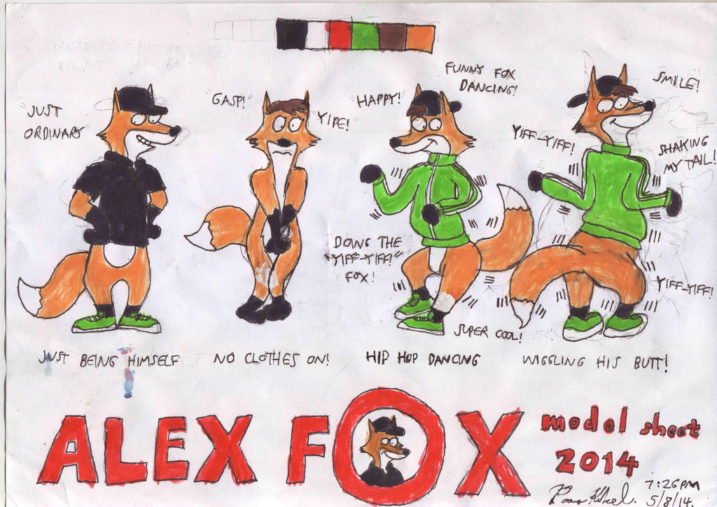 Alex Fox Model Sheet 2014 by paavokunkel24 on DeviantArt