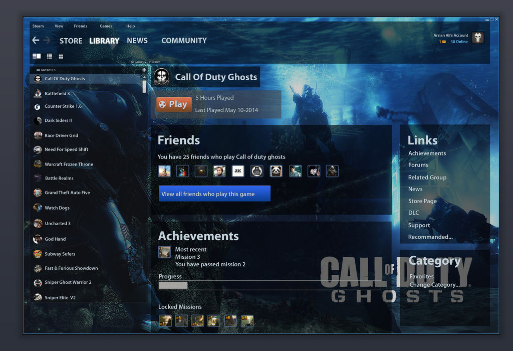 Steam Games UI design