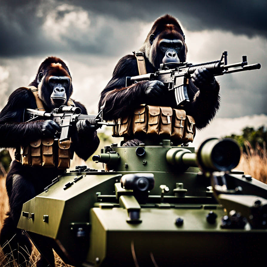Emplaced Gorilla Soldiers Standing Behind Emplaced Turret by JMS8572 on DeviantArt