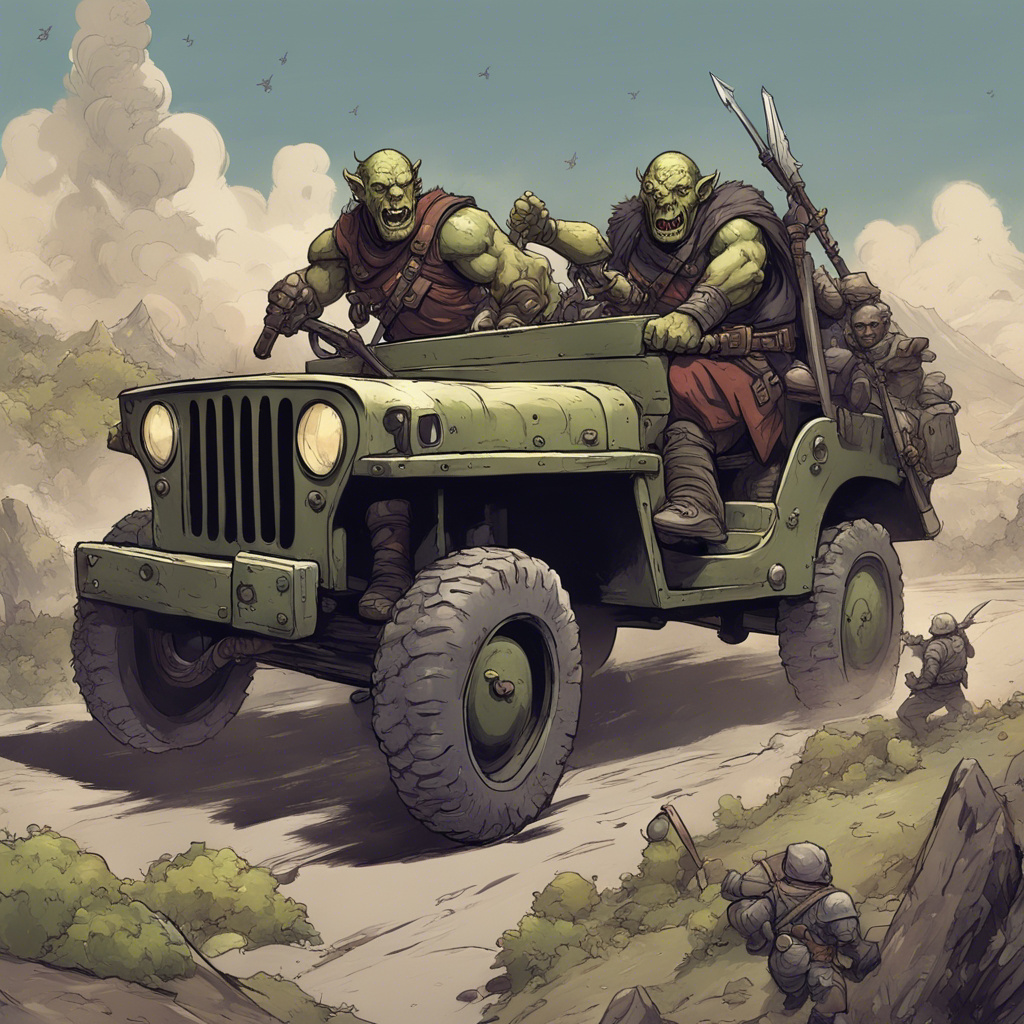 Orcs Riding orcs riding in a WWII style jeep by JMS8572 on DeviantArt