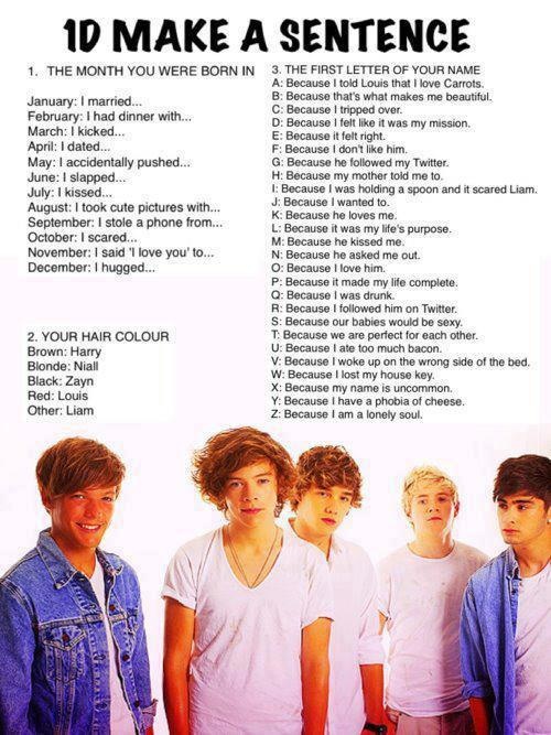 1D Make A Sentence!