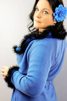 Blue revamped sweater