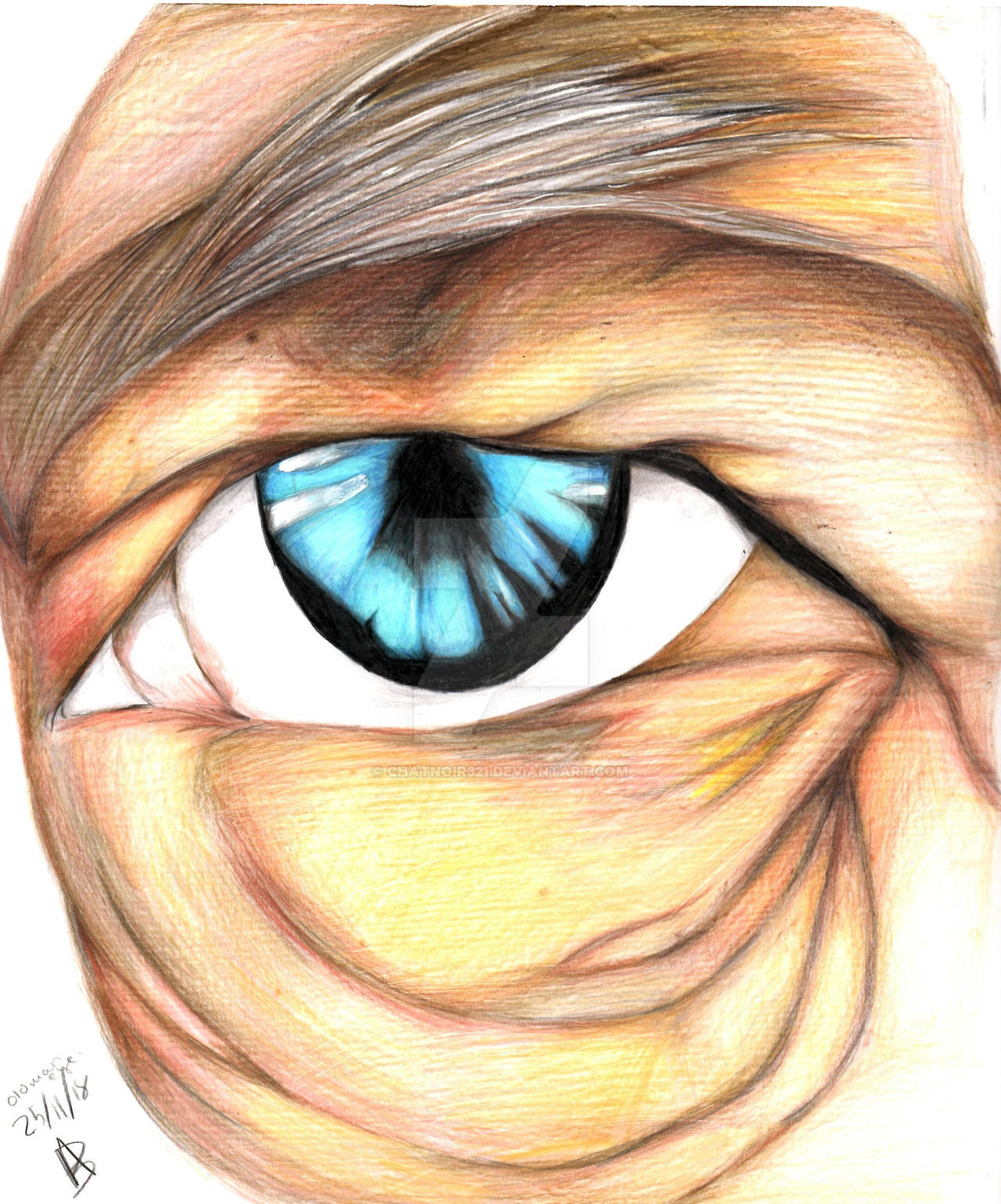 picture Old Man Eyes Drawing blue eye old man drawing by chatnoir321