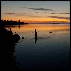 Dusk over Cape Meares Lake