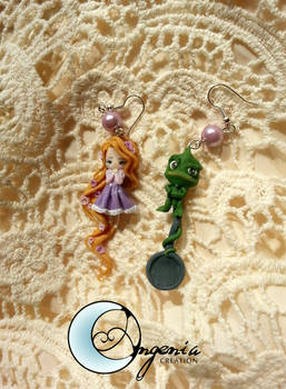 earrings rapunzel and pascal