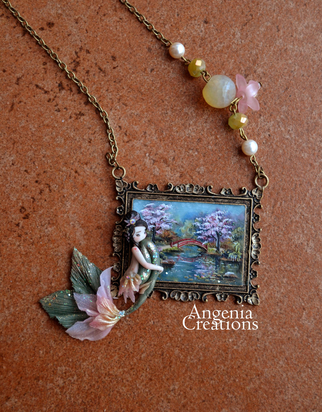 Japanese lily necklace