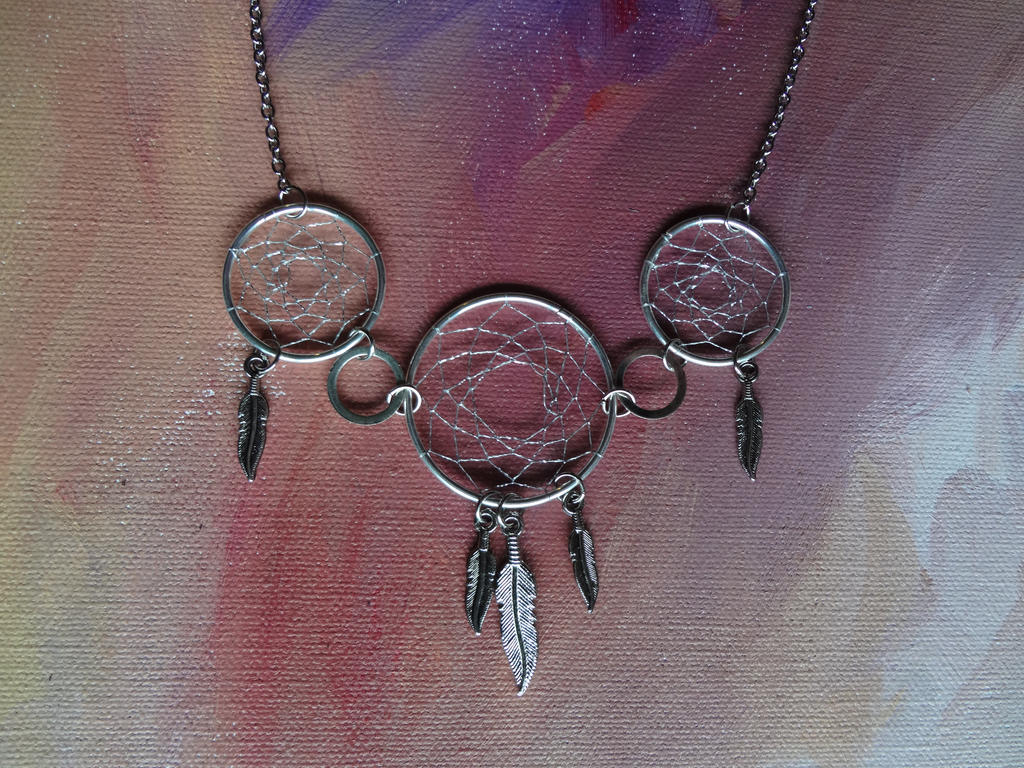 Triple Dream Catcher Necklace