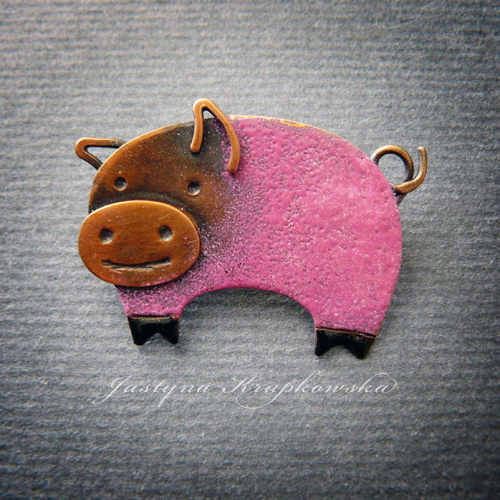 piggy brooch