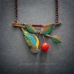 Brassy-breasted tanager necklace by szaranagayama