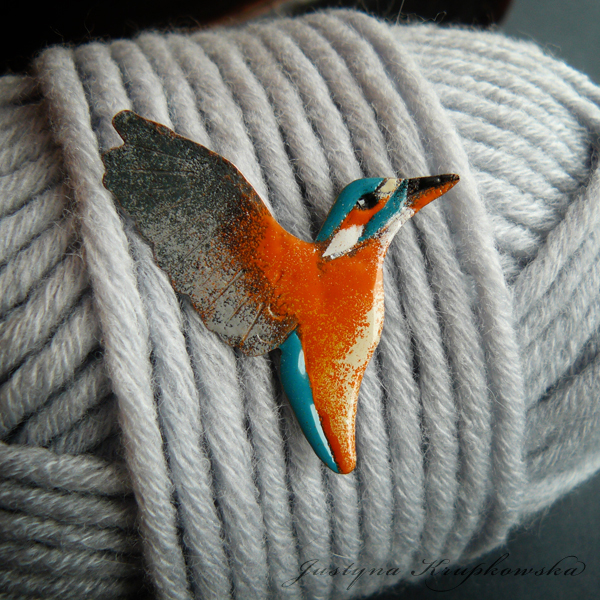 Kingfisher brooch 06