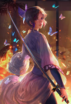 butterfly on fire Shinobu Kocho fan art