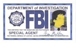 X-Files Fox Mulder FBI Badge Simpsons Style