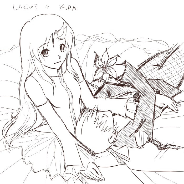 Lacus + Kira Sketch