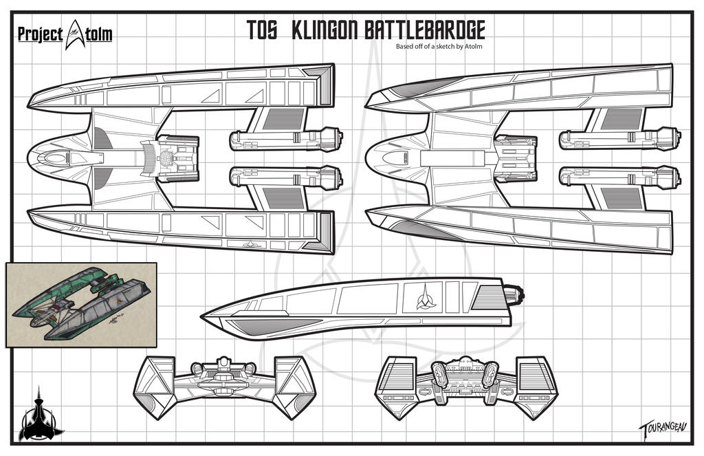 Klingon Pre TOS BattleBardge by stourangeau