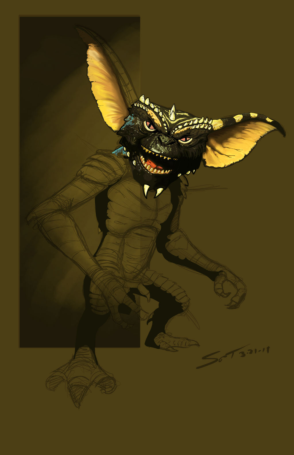 Gremlin painting WIP by stourangeau on DeviantArt
