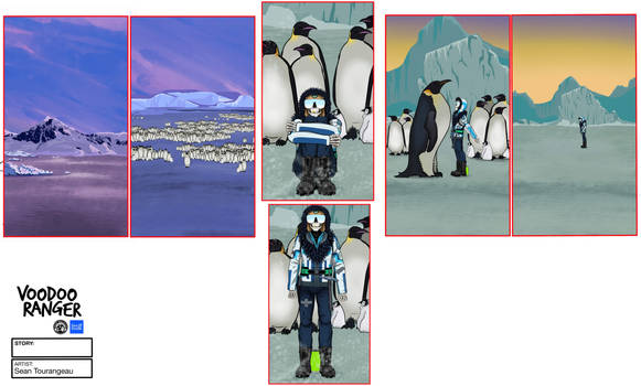 Cryo Ranger penguin storyboards