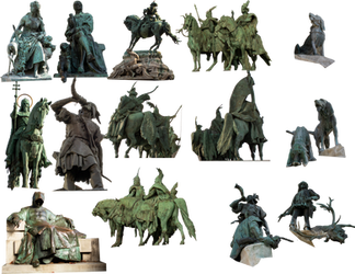 16 precut Budapest statues...