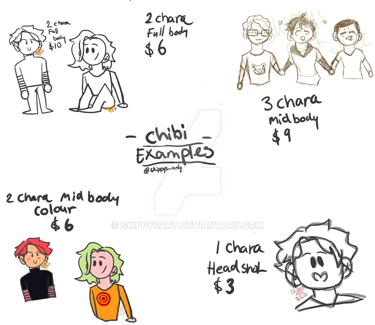 Commissons chibi examples by SkippysArt on DeviantArt