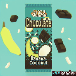 Banana Coconut Chocolate Low-Poly by KyeRender