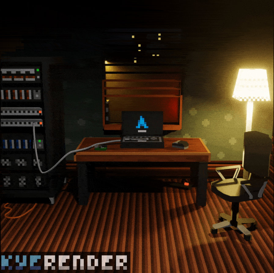 Computer Scene Low-Poly by KyeRender on DeviantArt