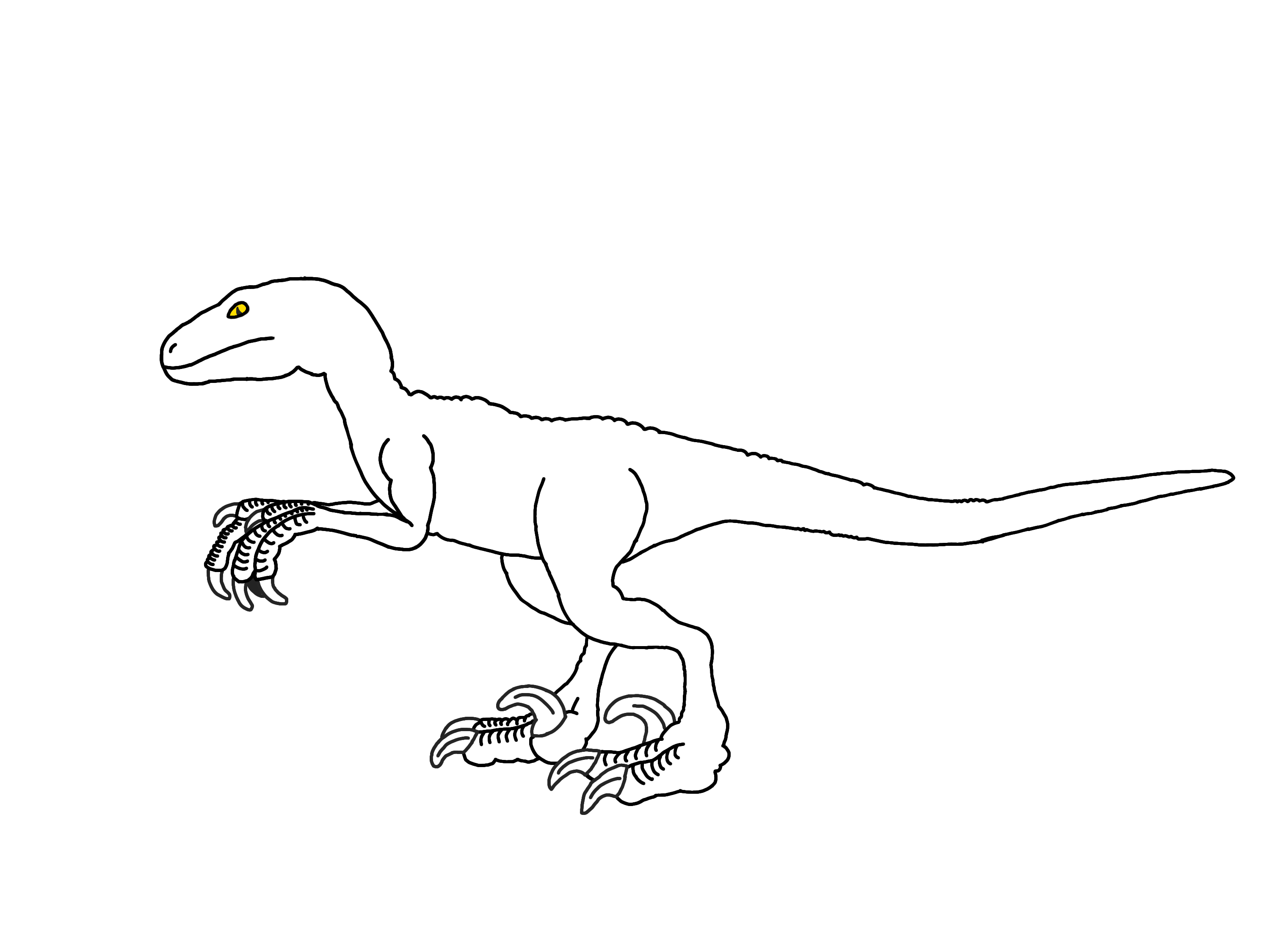 Red Raptor Outline Velociraptor Outline
