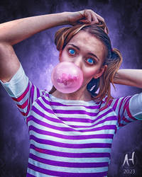 Bubblegum Girl by AmyHunterDesigns