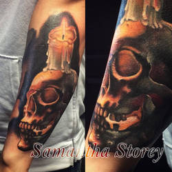 Realistic Skull Tattoo By Sam Storey