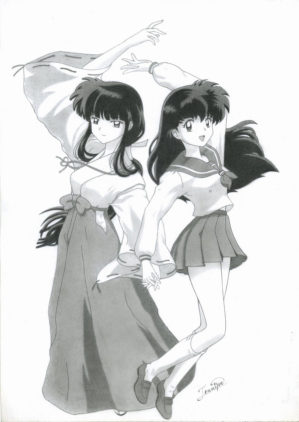 Kagome and Kikyo