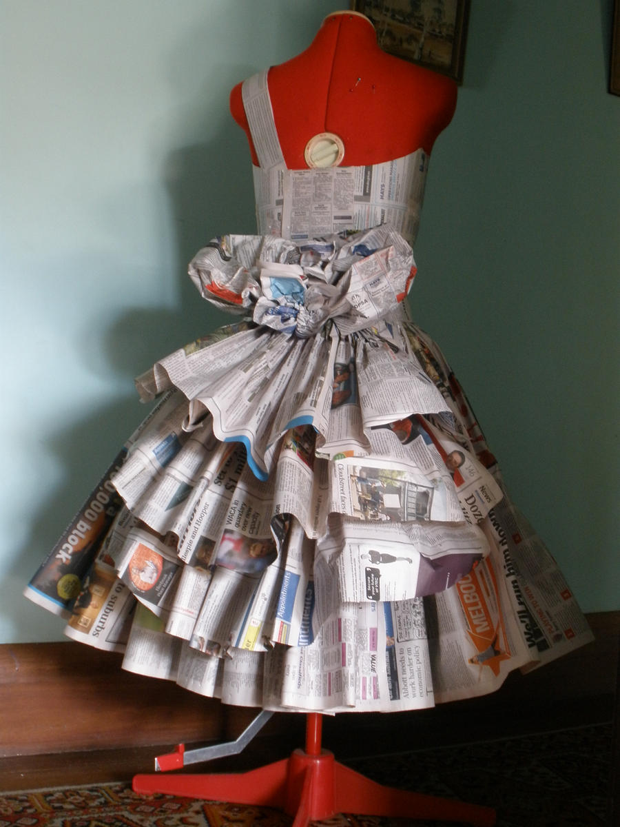 Newspaper Dress, back view by J-J-Jo on DeviantArt