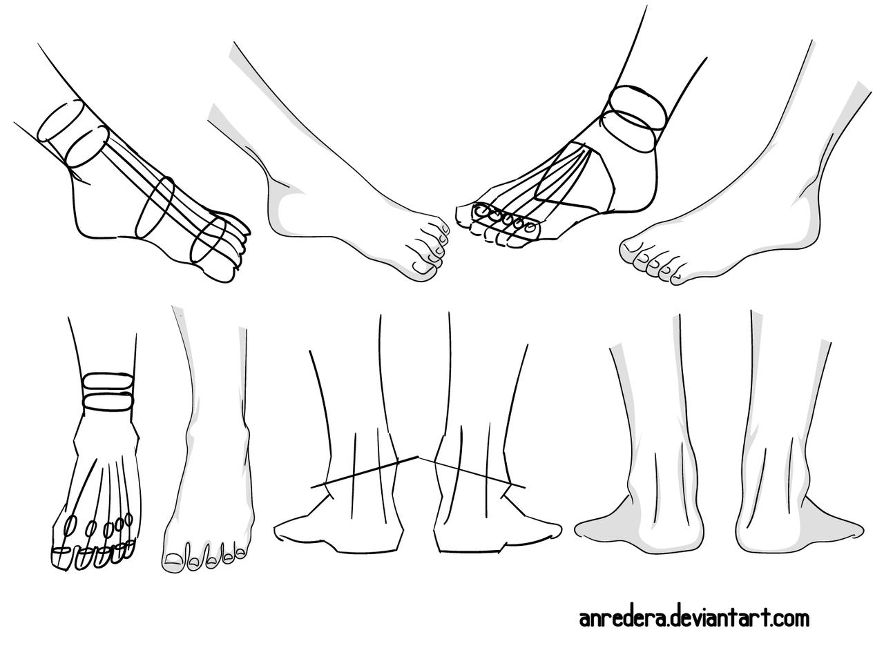 Foot Tutorial 1 - Different Poses by anredera on DeviantArt