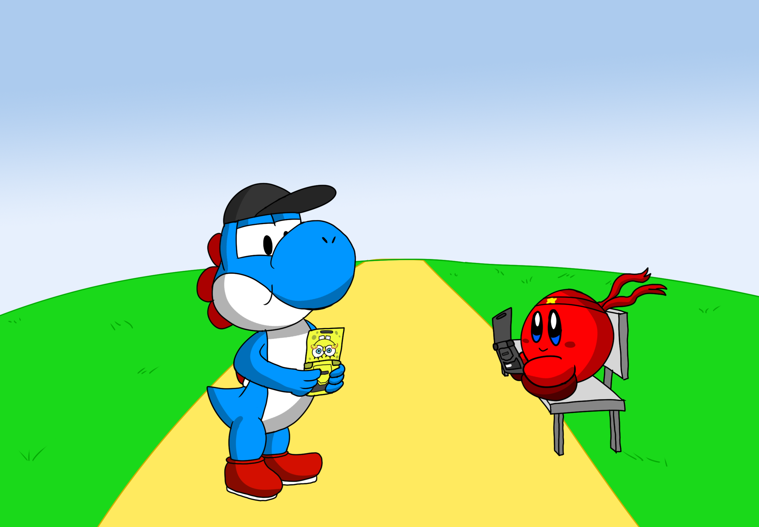 RedKirb and RanKam Playing on Their GBA SPs by RanKam on DeviantArt