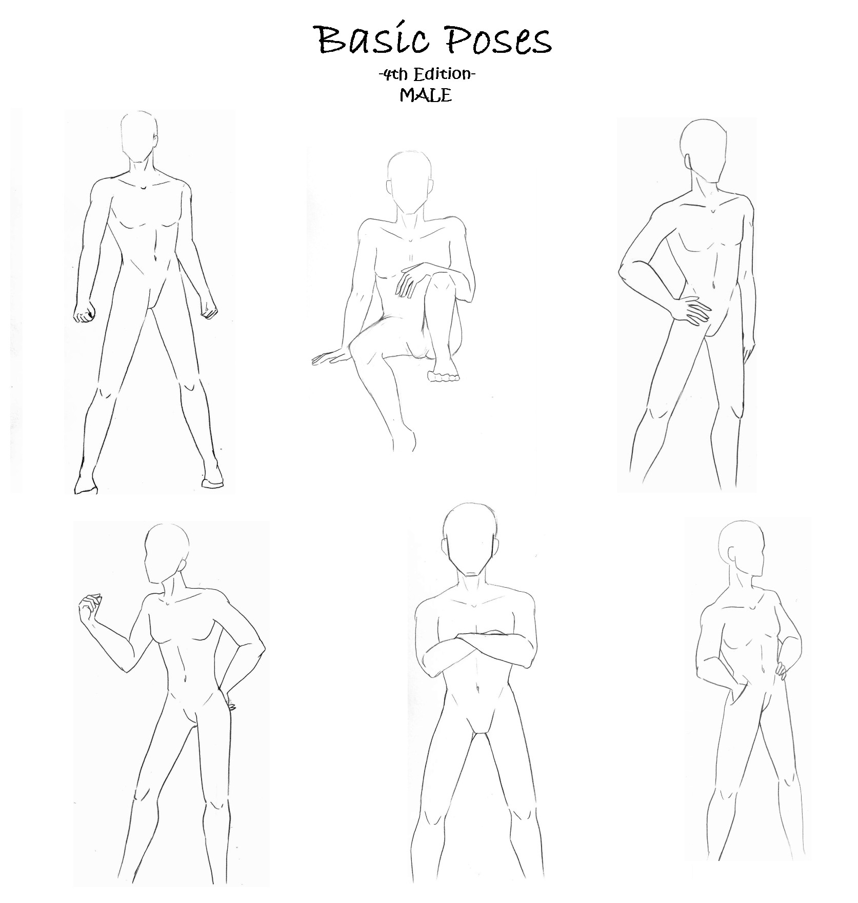 Basic Poses 4- Male by darkflower8923 on DeviantArt