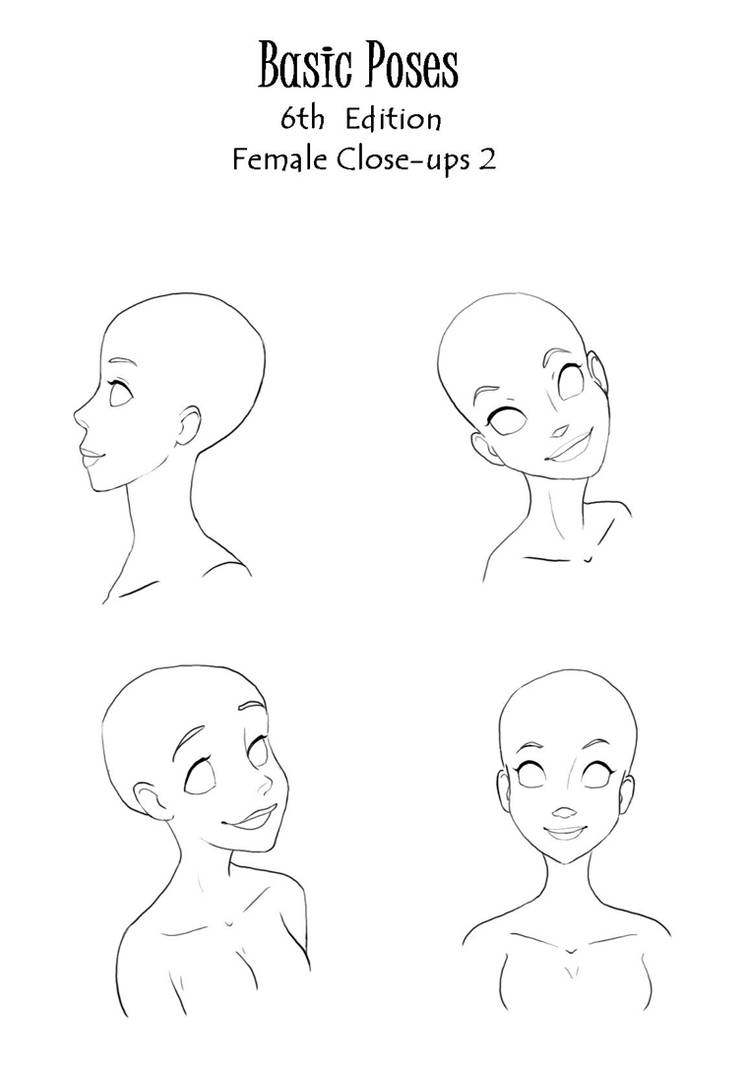 Base Poses- Female Close-up 2 by darkflower8923 on DeviantArt