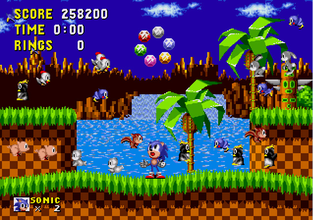 Sonic the Hedgehog 1-All Chaos Emeralds