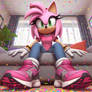 COMMISSIONS OPEN! - Amy sitting in sneakers 1