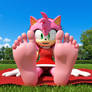 COMMISSIONS OPEN! - Amy Rose Shows her Feet 1