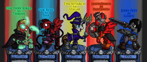 The Fiery Joker's League of Legends Team by InkRose98