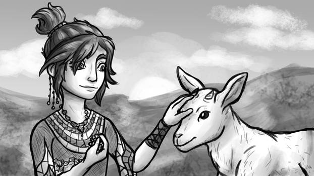 Young Taliyah and Goat (League of Legends)
