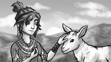Young Taliyah and Goat (League of Legends)