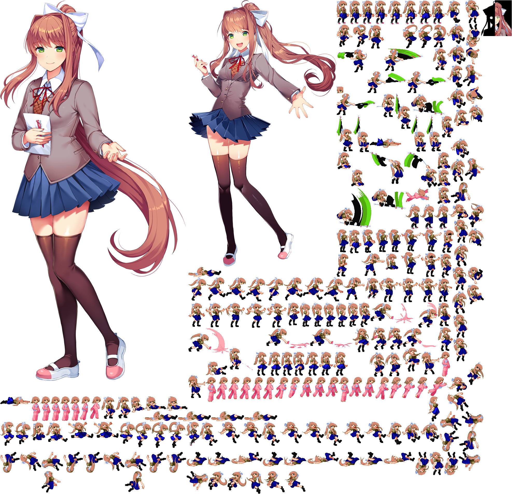 Monika Sprite Sheet Original By 9923812 Ddlc By Cf2364 On Deviantart