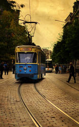 Blue tram