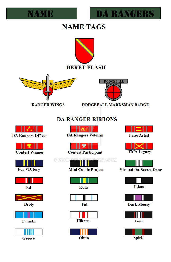 DA Ranger Badges/Ribbons by Ronin201 on DeviantArt