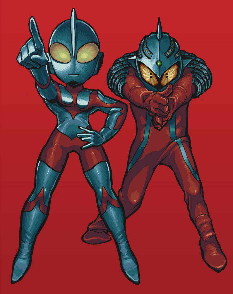 ultraman and ultraseven by Gashi-gashi