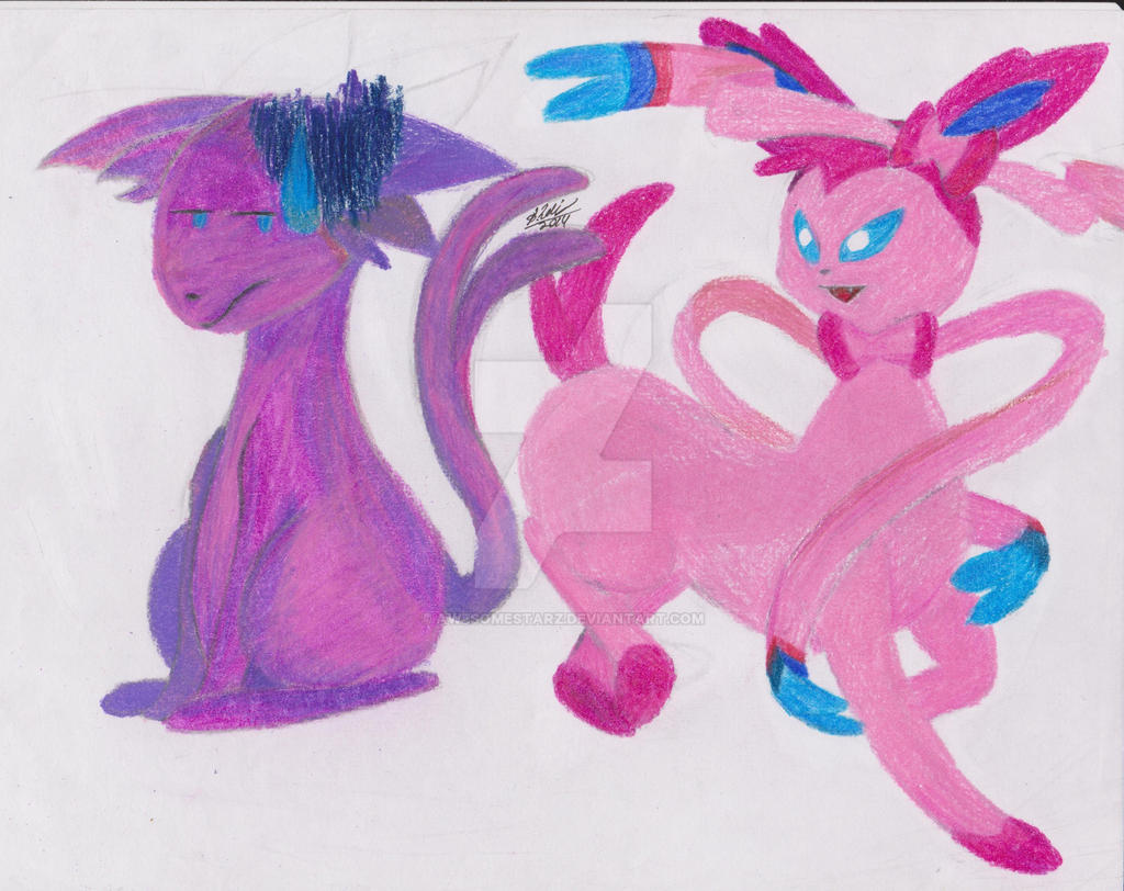 #700 Sylveon(Ninfia) and #196 Espeon(Eifie)