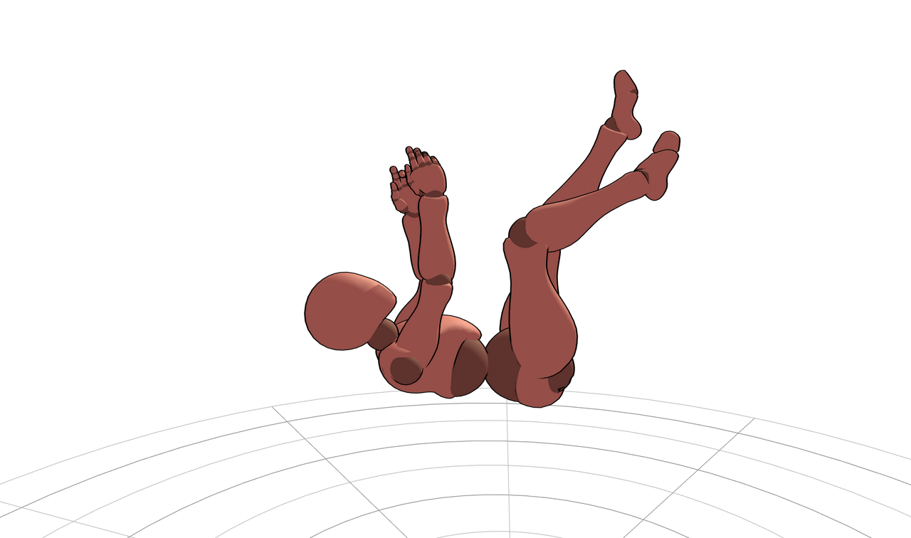 Falling Pose Reference Model by MysticFoox on DeviantArt