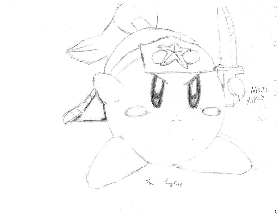Ninja Kirby -Older Sketch- by Zyean on DeviantArt