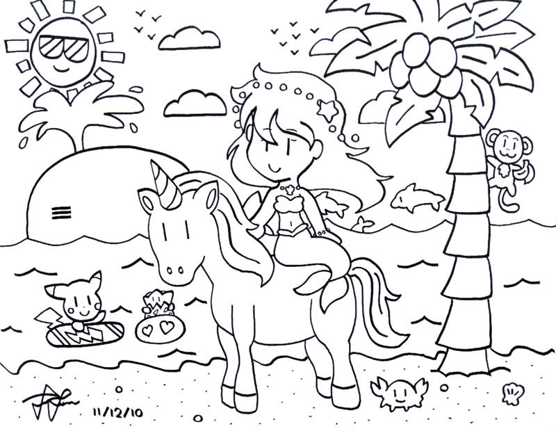 mermaid coloring page by pikaplusmin on deviantart